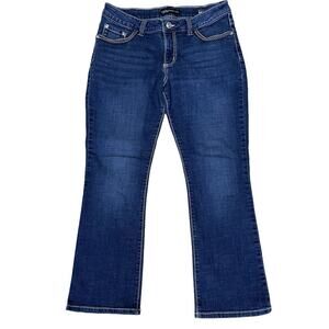 Lee Women's Jeans Platinum Label Bootcut Rhinestones Mid-Rise (32x27) Blue Denim